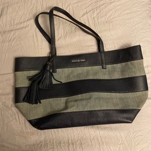 Authentic blue striped Michael Kors tote bag